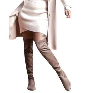 NEW Unisa Adivan Over The Knee Boots Taupe Faux Suede Sz 10
